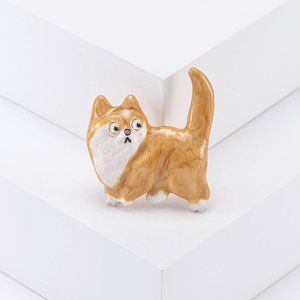 NEW Beautiful Pink Cat Brooch Pin